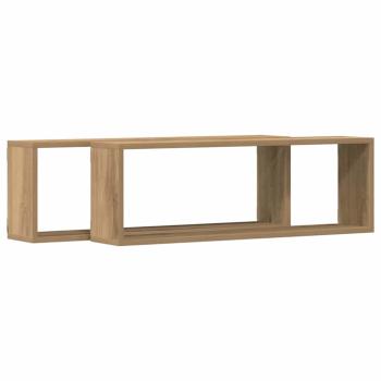 Wandregale 2er Set Artisan Eiche 80x15x26 cm Holzwerkstoff