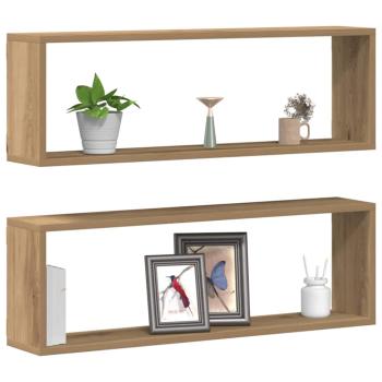 Wandregale 2er Set Artisan Eiche 80x15x26 cm Holzwerkstoff