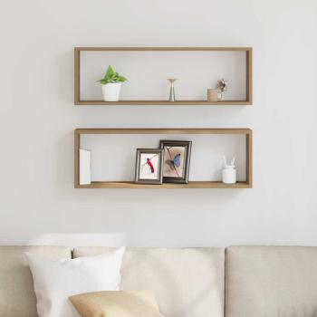 Wandregale 2er Set Artisan Eiche 80x15x26 cm Holzwerkstoff