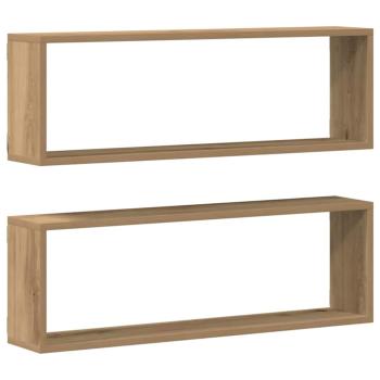 Wandregale 2er Set Artisan Eiche 80x15x26 cm Holzwerkstoff