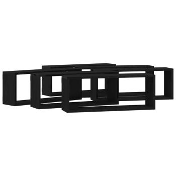 ARDEBO.de - Wandregale 6 Stück Schwarz Eiche 60x15x23 cm Holzwerkstoff