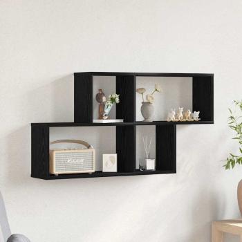 ARDEBO.de - Schwarzer Eichenschrank 76x15x53 cm aus Holzwerkstoff