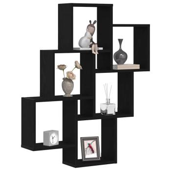 Wandregal Schwarz Eiche 78x15x92 cm Holzwerkstoff
