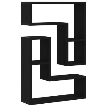 Wandregale 2er Set Schwarz Eiche 50x15x85 cm