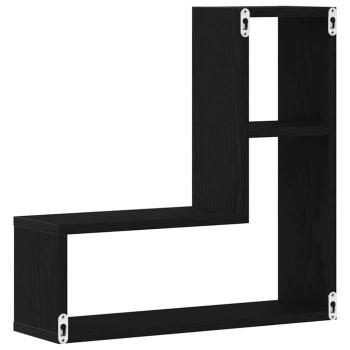 Wandregale 2er Set Schwarz Eiche 50x15x85 cm