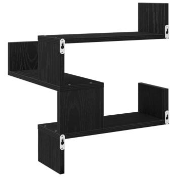 Wand-Eckregal Schwarz Eiche 40x40x49,5 cm Holzwerkstoff