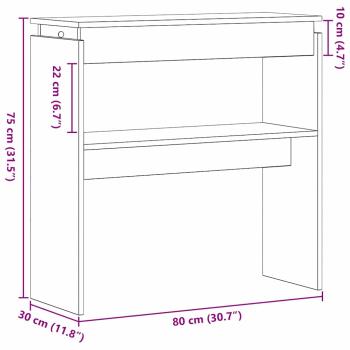Konsolentisch Schwarz Eiche 80x30x80 cm aus Ingenieurholz