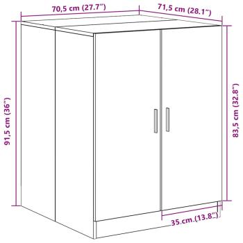 Waschmaschinen-Schrank Schwarze Eiche 70,5x71,5x91,5 cm Holzwerkstoff