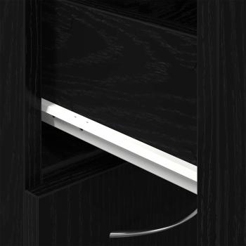 Badezimmerschrank Schwarz Eiche 25x25x170 cm Holzwerkstoff