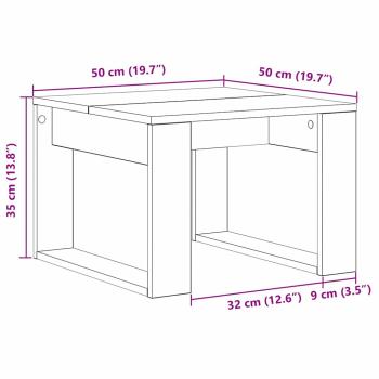 Beistelltisch Schwarze Eiche 50x50x35 cm aus Ingenieurholz