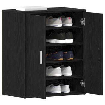 Schuhschrank Schwarz Eiche 60x35x70 cm Holzwerkstoff