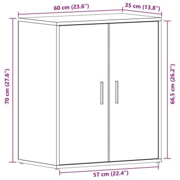 Schuhschrank Schwarz Eiche 60x35x70 cm Holzwerkstoff