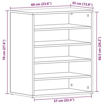 Schuhschrank Schwarze Eiche 60x35x70 cm Holzwerkstoff
