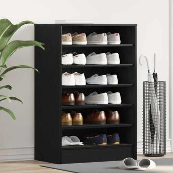 ARDEBO.de - Schuhschrank in Schwarz mit Eiche 60x35x92 cm aus Holzwerkstoff