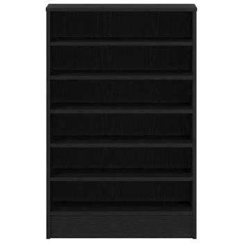 Schuhschrank in Schwarz mit Eiche 60x35x92 cm aus Holzwerkstoff