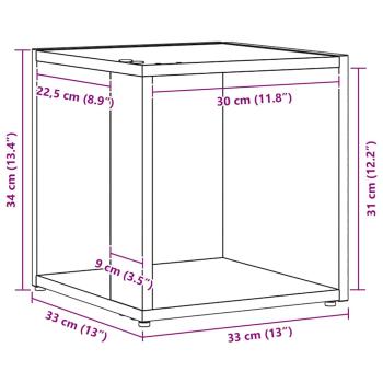 Beistelltisch Schwarzes Eichenholz 33x33x34,5 cm Ingenieure Holz