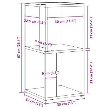 Eckenregal Schwarze Eiche 33x33x67 cm Holzwerkstoff