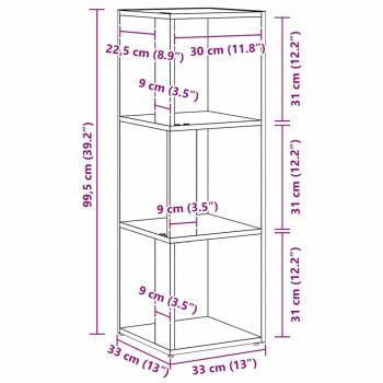 Eckschrank Schwarz Eiche 33x33x100 cm MDF
