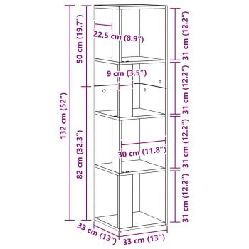 Bücherregal Schwarze Eiche 33x33x132 cm Holzwerkstoff