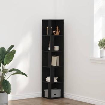 ARDEBO.de - Eckschrank Schwarz Eiche 33x33x164,5 cm Holzwerkstoff