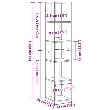Eckschrank Schwarz Eiche 33x33x164,5 cm Holzwerkstoff