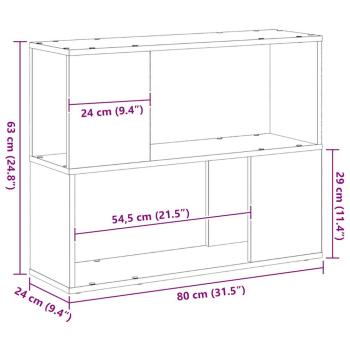 Weißer TV-Ständer 80x24x63 cm aus Holzwerkstoff