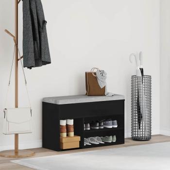 ARDEBO.de - Flurbank Schwarz Eiche 60x30x45 cm ? Hochwertiger Holzwerkstoff