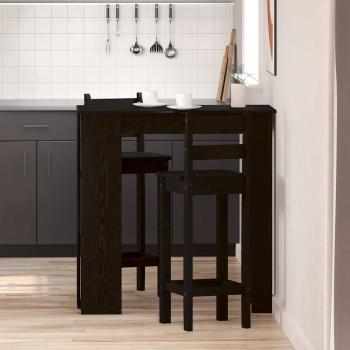 ARDEBO.de - Bartisch mit Regal - Schwarz Eiche, 102x50x103,5 cm, Hergestellt aus Holzwerkstoff