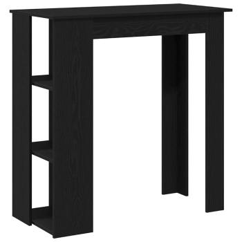 Bartisch mit Regal - Schwarz Eiche, 102x50x103,5 cm, Hergestellt aus Holzwerkstoff