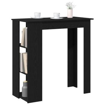 Bartisch mit Regal - Schwarz Eiche, 102x50x103,5 cm, Hergestellt aus Holzwerkstoff