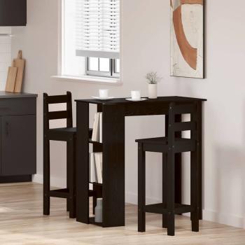 Bartisch mit Regal - Schwarz Eiche, 102x50x103,5 cm, Hergestellt aus Holzwerkstoff