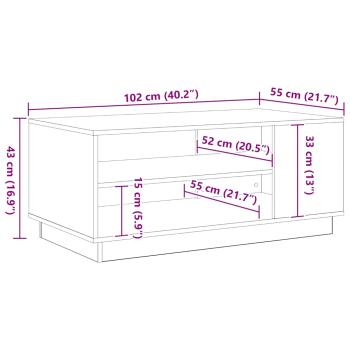 Schwarzer Eichenkaffee Tisch 102x55x43 cm Aus Spanplatte