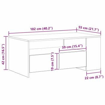 Couchtisch Alte Holz 102x55x43,5 cm Ingenieurholz