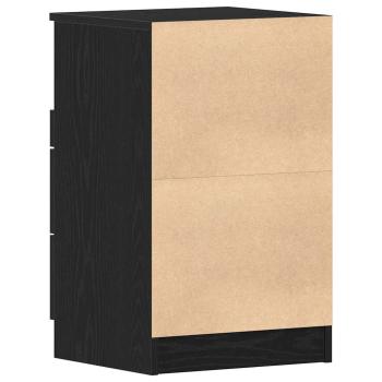 Nachttische 2 Stück Schwarz Eiche 40x35x65 cm Holzwerkstoff