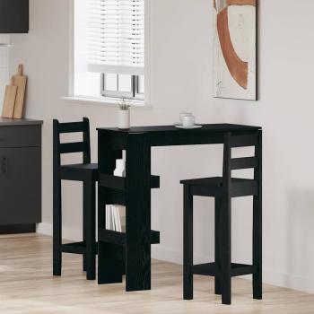 ARDEBO.de - Wand-Bar-Tisch - Schwarzes Eichenholz - 102x55x103,5 cm - Aus Holzwerkstoff gefertigt