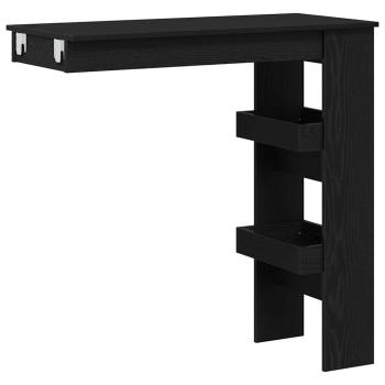 Wand-Bar-Tisch - Schwarzes Eichenholz - 102x55x103,5 cm - Aus Holzwerkstoff gefertigt