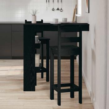 Wand-Bar-Tisch - Schwarzes Eichenholz - 102x55x103,5 cm - Aus Holzwerkstoff gefertigt