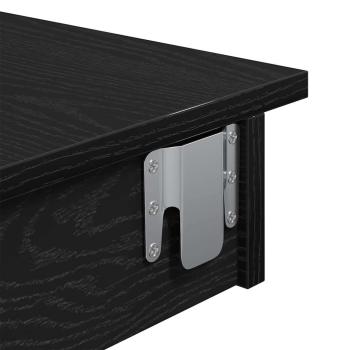 Wand-Bar-Tisch - Schwarzes Eichenholz - 102x55x103,5 cm - Aus Holzwerkstoff gefertigt