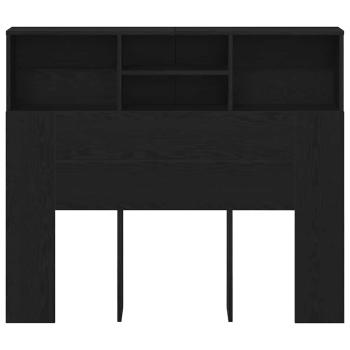 Kopfteil-Schrank Schwarzes Eichenholz 120x19x103,5 cm Werkstoff