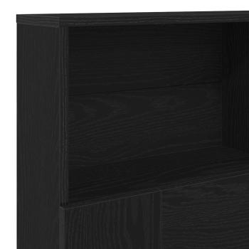 Kopfteil-Schrank Schwarzes Eichenholz 120x19x103,5 cm Werkstoff