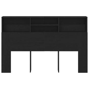 Kopfteilschrank in Schwarz Eiche - 160x19x103,5 cm Aus engineered Wood