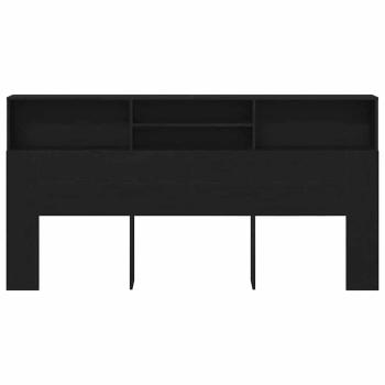 Schwarzes Eichenkopfteil Schrank, 200x19x103,5 cm, Holzwerkstoff