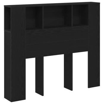 Kopfteil Schrank Schwarz Eiche 120x19x104,5 cm Holzwerkstoff
