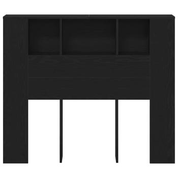 Kopfteil Schrank Schwarz Eiche 120x19x104,5 cm Holzwerkstoff