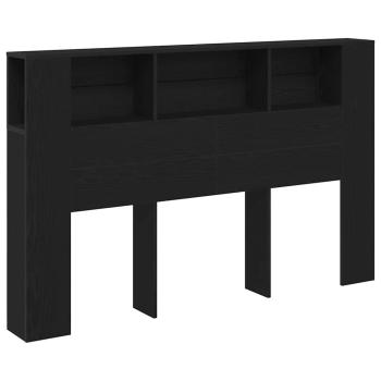 Schwarzer Eichenkopfteil Schrank - 160x19x104,5 cm aus Holzwerkstoff