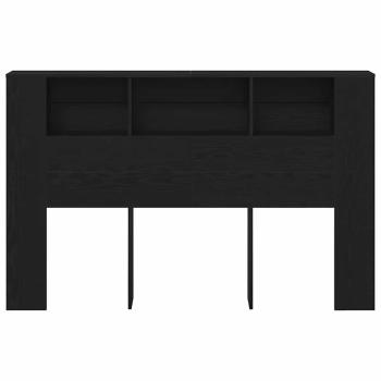 Schwarzer Eichenkopfteil Schrank - 160x19x104,5 cm aus Holzwerkstoff
