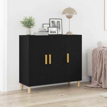 ARDEBO.de - Sideboard Schwarz Eiche 90x34x80 cm Holz