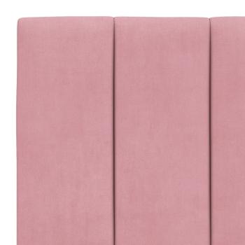 Bettgestell mit LED-Leuchten Rosa 90x200 cm Samt