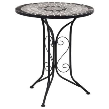 ARDEBO.de - Mosaik-Bistrotisch Grau 60 cm Keramik