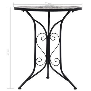 Mosaik-Bistrotisch Grau 60 cm Keramik